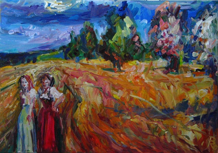 Zwei Frauen im Feld