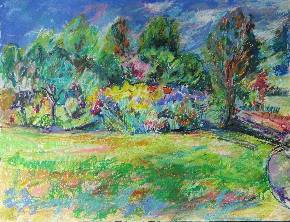 Landschaft vorm Haus im Mai