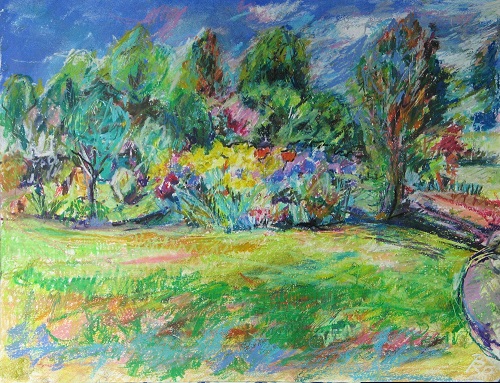 Landschaft vorm Haus im Mai