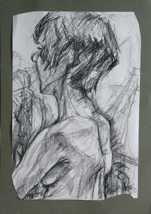 Die Selbstbewuste (Kohle -70x50)
