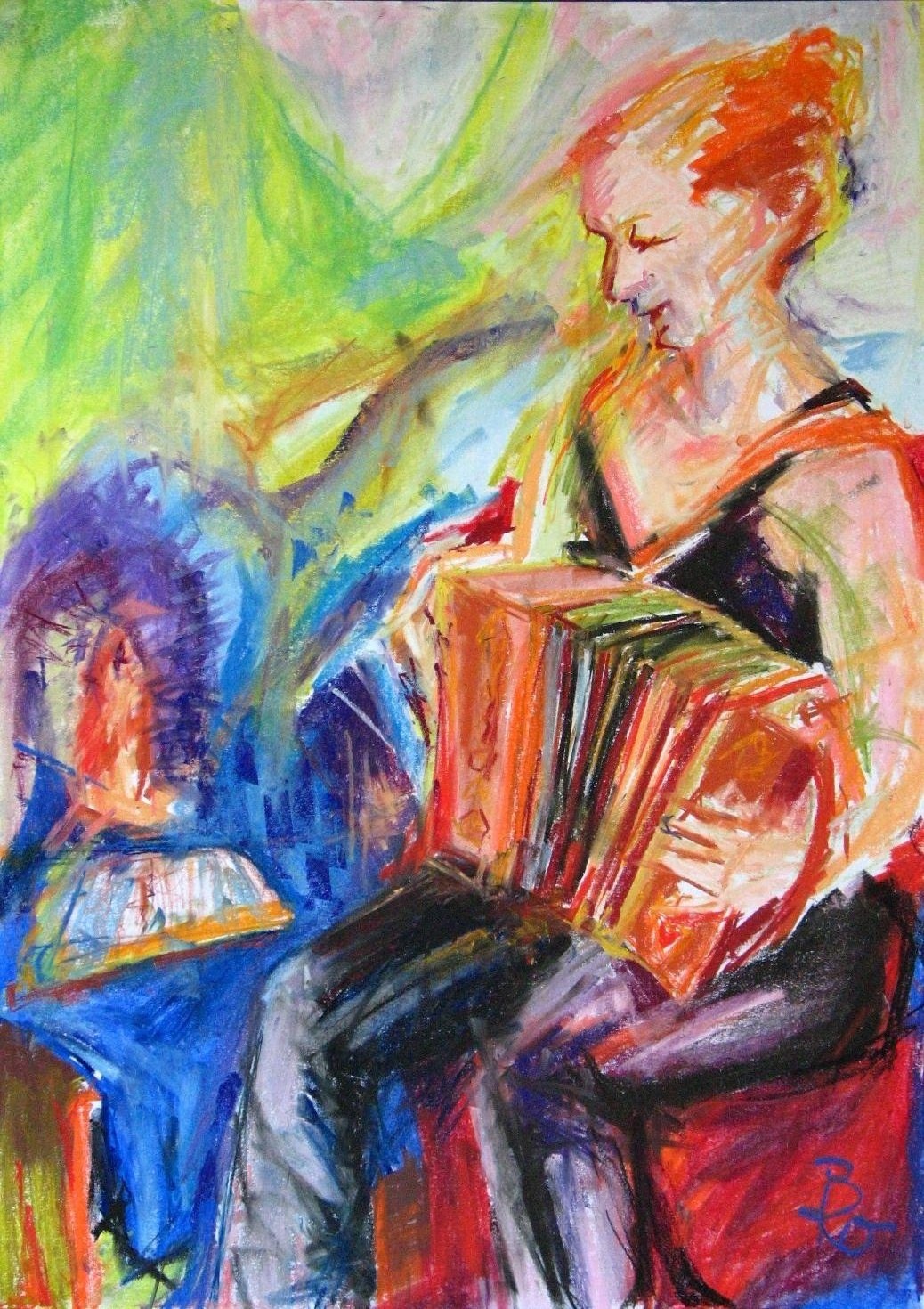 Akkordionspielerin (70x50)