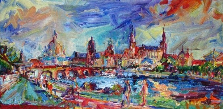 Sommerabend an der Elbe (50x100)