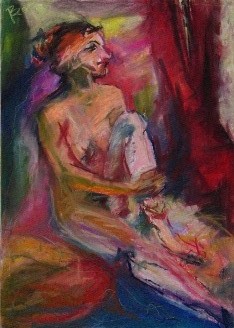 Sitzende Frau