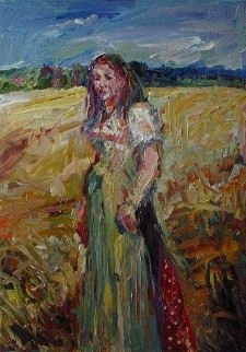 Junges Mädchen am Feldrain