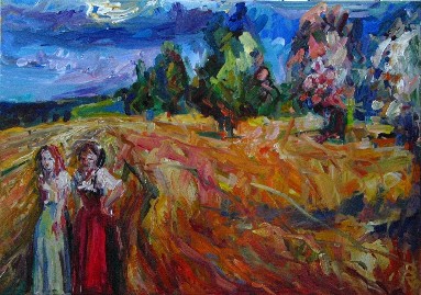 Zwei Frauen im Feld