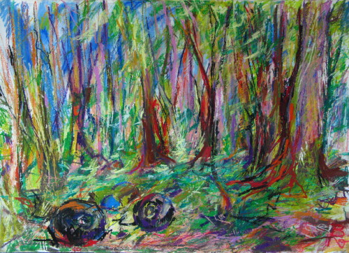 Zwei Reifen im Wald