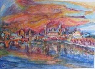 Abendstimmung über Dresden