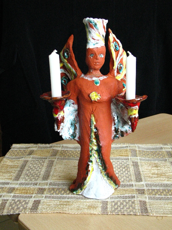 Bergmann-Engel in Terrakotta (28x10)